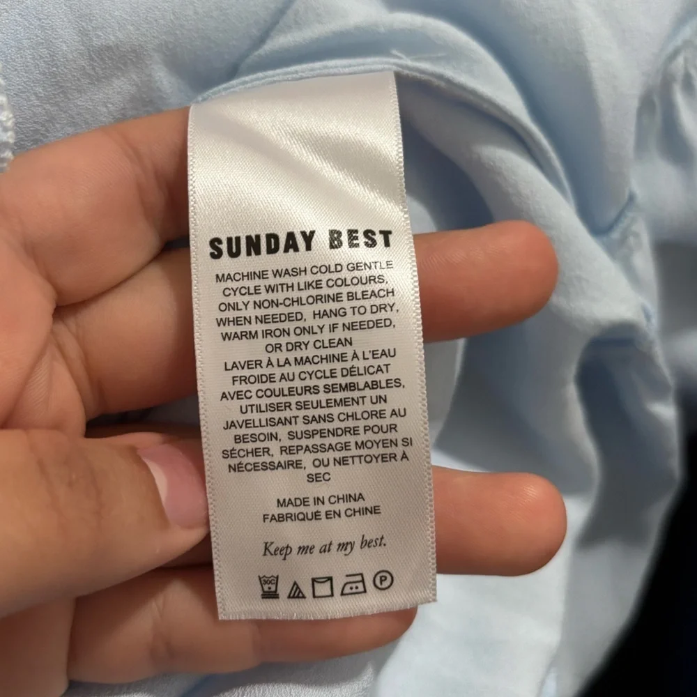 NWT SUNDAY BEST Aritzia Blue Asymmetrical Wrap Dress - Picture 14 of 16